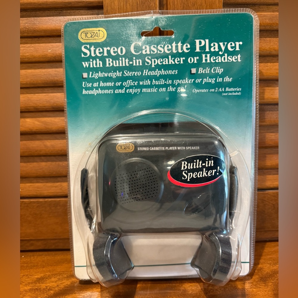 Black Stereo Cassette Player with Built-in Speaker